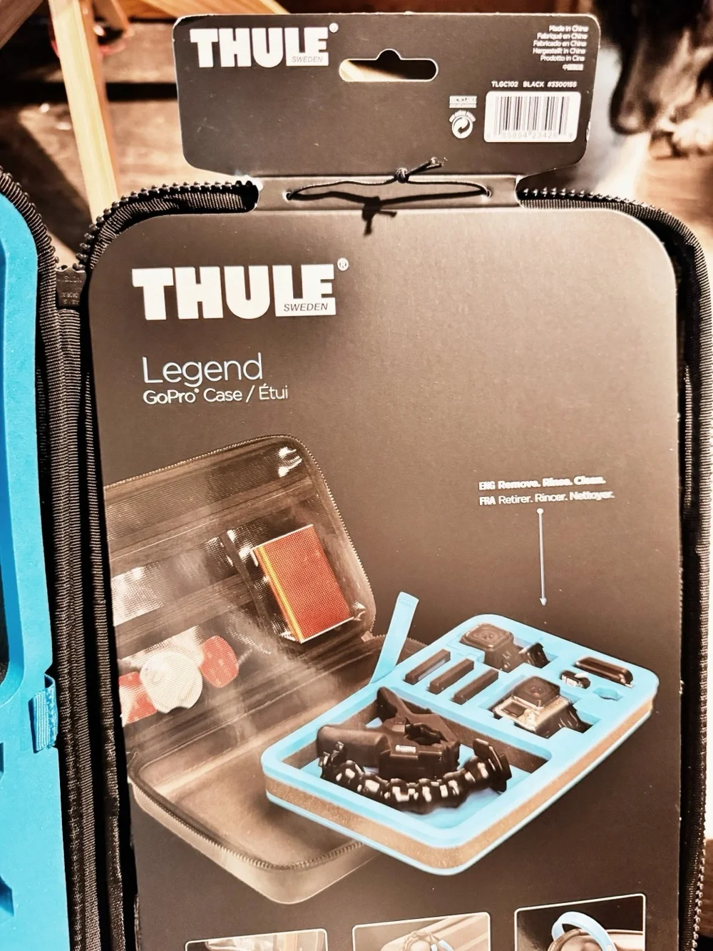 Thule Legend GoPro Hard Shell Travel Case Black/Blue Camera Access Organizer NWT
